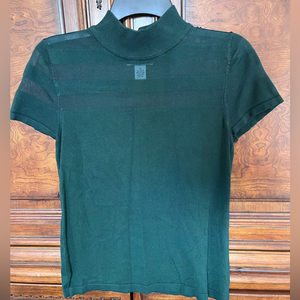 Green Mock Neck Top